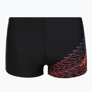 Férfi Speedo Medley Logo Aquashort úszódobok fekete/neon korall