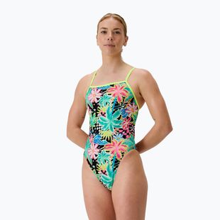 Női egyrészes Speedo FL Printed V-Back úszódressz tropicana/fekete