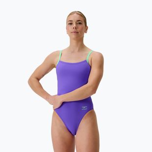 Női egyrészes úszódressz Speedo FL Solid Flyback 2.0 indigókék fény/zöld alfalfa