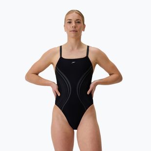 Női egyrészes úszódressz Speedo Printed Active Back fekete