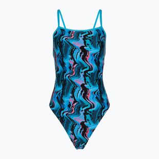 Női egyrészes fürdőruha Speedo Printed Web Back canyon ombre/black