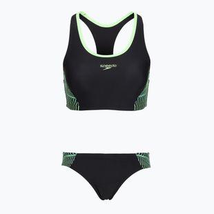 Női két részes fürdőruha Speedo Placement Raceback 2pc anthracite/clover