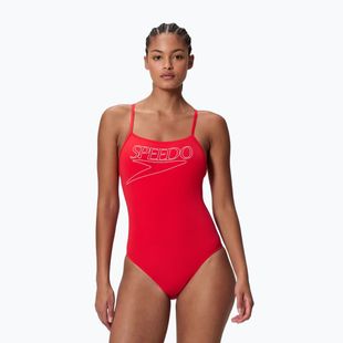 Női egyrészes úszódressz Speedo Endurance+ Logo Thin Strap high risk red