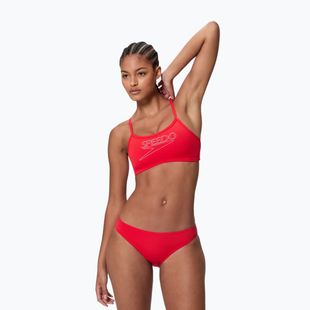 Női kétrészes fürdőruha Speedo Endurance+ Logo Thin Strap high risk red