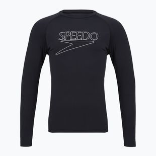Férfi hosszú ujjú úszófelső Speedo Endurance+ Logo Rash Guard anthracite