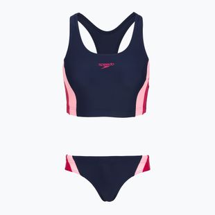 Női egyrészes fürdőruha Speedo Colourblock Splice 2.0 peacoat/pink