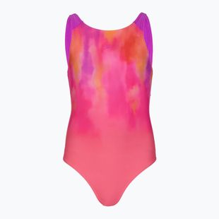 Gyermek egyrészes úszódressz Speedo Print Pulseback rózsaszín/neon ibolya