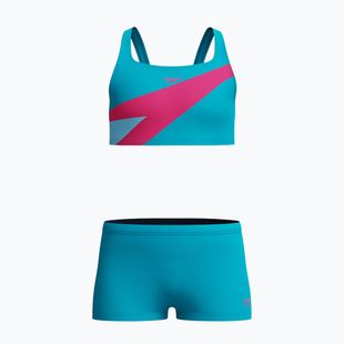 Gyerek kétrészes fürdőruha Speedo Hyperboom Butterfly Back mayan blue/margarita pink