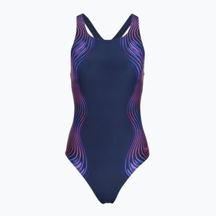 Női egyrészes fürdőruha Speedo Print Medalist peacoat