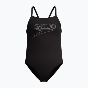 Gyerek egyrészes fürdőruha Speedo Endurance+ Logo Thinstrap anthracite