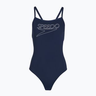 Gyerek egyrészes fürdőruha Speedo Endurance+ Logo Thinstrap peacoat
