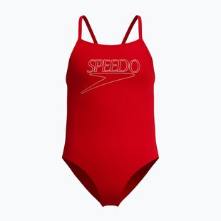 Gyerek egyrészes úszódressz Speedo Endurance+ Logo Thinstrap high risk red