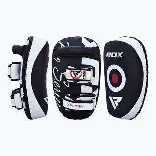 RDX T3 Muay Thai Training Shield Kick Pads fehér/fekete