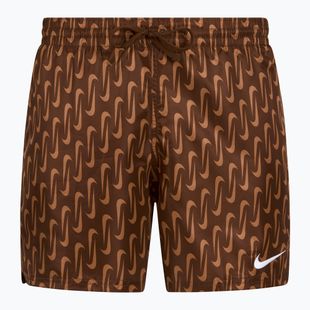 Férfi fürdőnadrág Nike Swoosh Link 5" Volley cacao wow