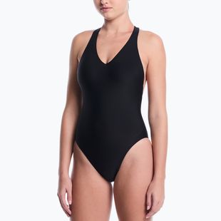 Női egyrészes fürdőruha Nike Hydralock Luxe Sail Boat V-Neck black