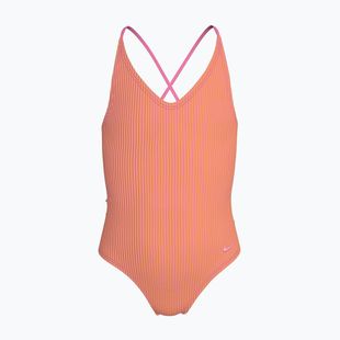 Gyermek egyberészes fürdőruha Nike Ocean Bound Ripple Texture Lace Up pink glow