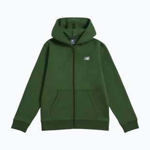 Gyerek pulóver New Balance Brush Back Small Logo Full Zip Hoodie dark alpine green