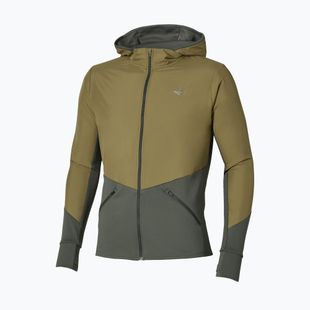 Férfi futókabát Mizuno Active Warmalite Hybrid Full Zip Hooded Long Sleeve Top forest night