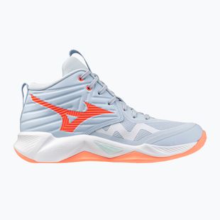 Női röplabda cipő Mizuno Wave Momentum Pro Mid blue finch/lava orange/flamingo coral