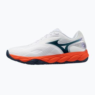 Férfi teniszcipő Mizuno Wave Enforce Court 2 AC white/insignia blue/orange