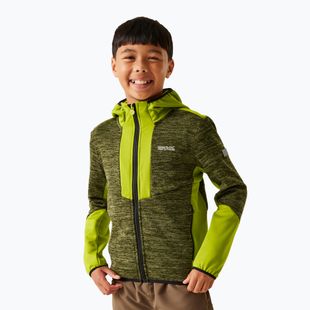 Gyermek fleece kapucnis pulóver REGATTA Dissolver X nefrit zöld/gránit zöld/fekete
