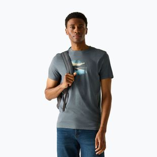 Férfi túrapóló REGATTA Breezed dark storm