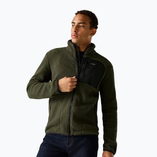 Férfi polár pulóver REGATTA Frankie Borg dark khaki/black