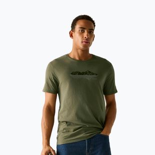 Férfi póló Regatta ClineIX dark khaki mountain reflect