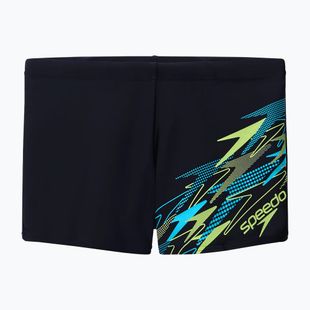 Férfi úszó boxer nadrág Speedo Medley Logo Aquashort anthracite/hyper teal