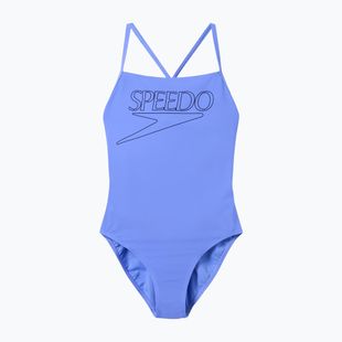 Női egyrészes úszódressz Speedo Endurance+ logóval, vékony pántokkal, moonlight lavender színben