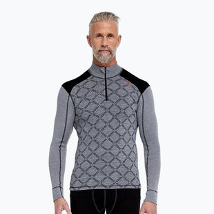 Férfi Termoaktiv pulóver Dovre Half Zip Jacquard grey