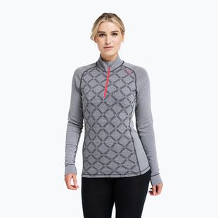 Női Termoaktiv pulóver Dovre Half Zip Jacquard grey