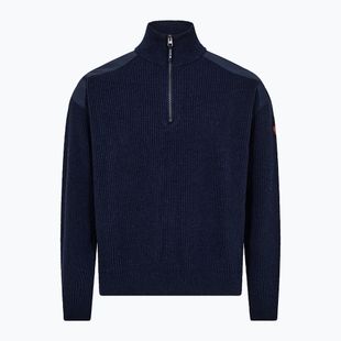 Férfi pulóver Dovre Ribbed Knit Half Zip navy