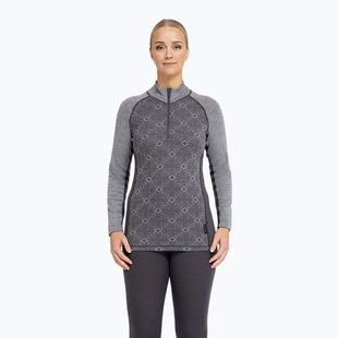 Női Termoaktiv pulóver Dovre Wool Organic Half Zip grey