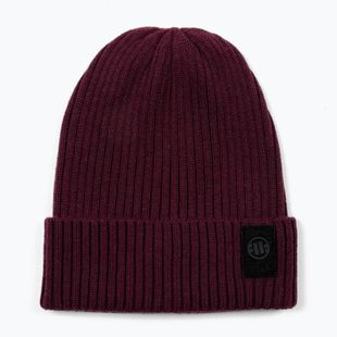 Téli sapka Pitbull Beanie Velcro Logo burgundy