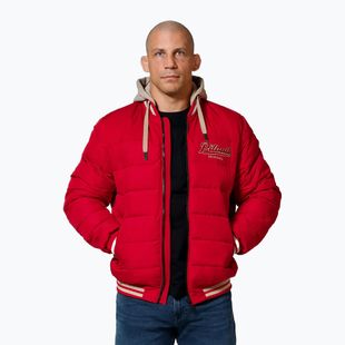 Férfi kabát Pitbull Hidden Quilted Hooded red/beige