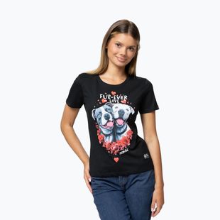 Pitbull Fur Ever Love női póló fekete