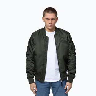 Férfi bomberdzseki Pitbull Hacket Washed Bomber dark green