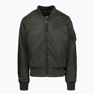 Férfi bomberdzseki Pitbull Hacket Washed Bomber dark green