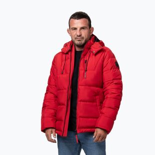 Férfi téli dzseki Pitbull Piedmont Quilted Hooded fluorescent/red