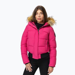 Női télikabát Pitbull Azalea Quilted Hooded raspberry red