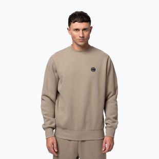 Férfi pulóver Pitbull Small Logo Crewneck pale sand