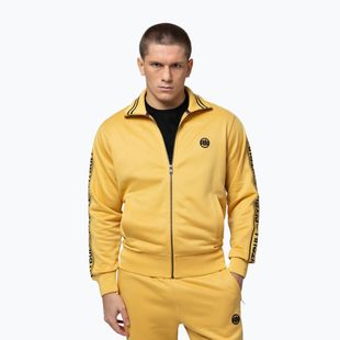 Férfi pulóver Pitbull Trackjacket Tape Logo Terry Group pale yellow