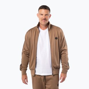 Férfi pulóver Pitbull Trackjacket Tape Logo Terry Group coyote brown
