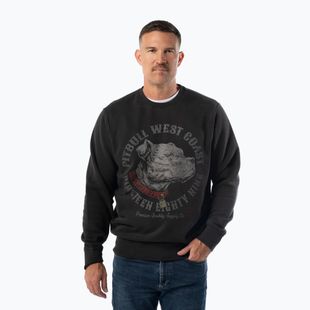 Férfi pulóver Pitbull Strenght & Respect Crewneck washed dark graphite
