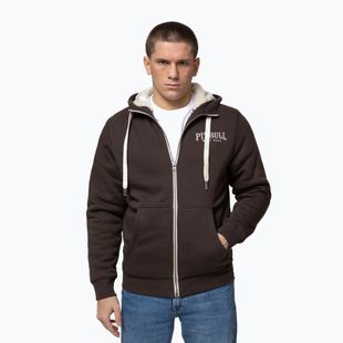 Férfi cipzáras kapucnis pulóver Pitbull Ruffin Detroit Hooded Zip dark chocolate