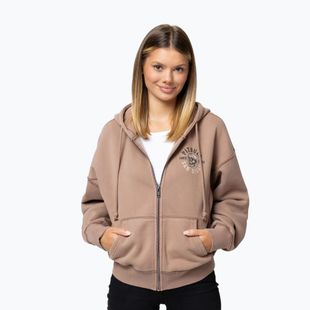 Női pulóver Pitbull Skull Surf Hooded Zip chocolate mousse