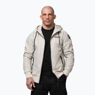 Férfi kabát Pitbull Athletic Logo Nylon Hooded light sand