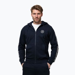 Férfi pulóver Pitbull Tape Parker Hooded Zip dark navy