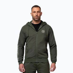 Férfi pulóver Pitbull Tape Parker Hooded Zip old green